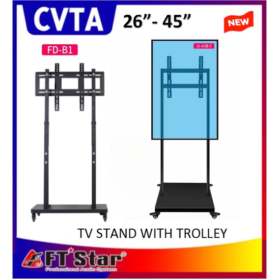 TV Stand With Wheels/Moveable Trolley Stand Monitor Screen