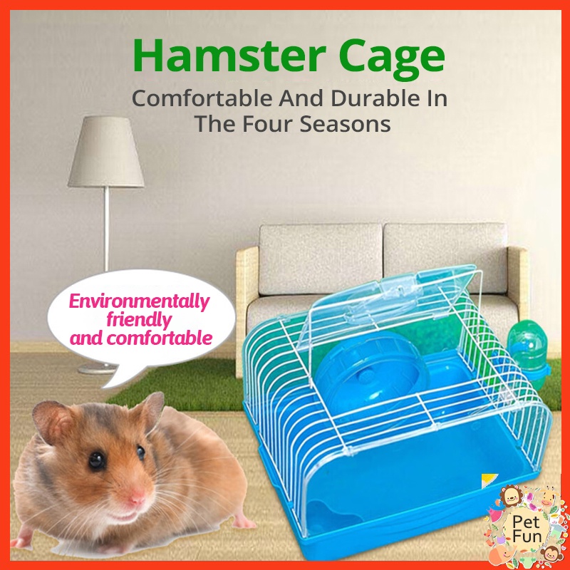 Hamster Cage With Running Wheel Water Bottle Food Basin Princess Cages ...