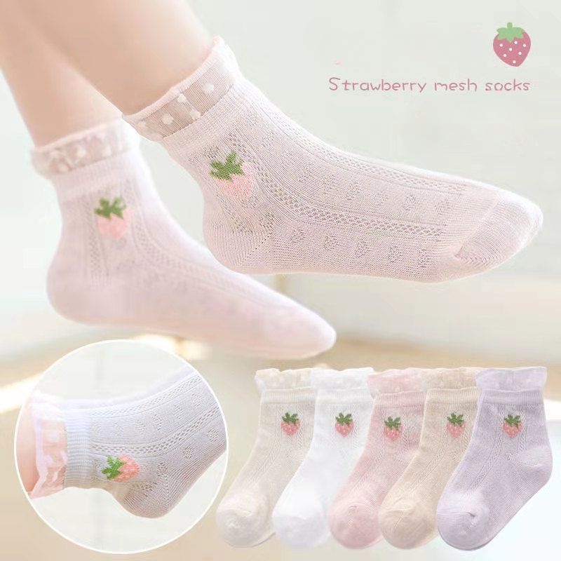 5 Pairs Pure Cotton Girls Socks 1 To 12 Years Baby Girls Lace Socks