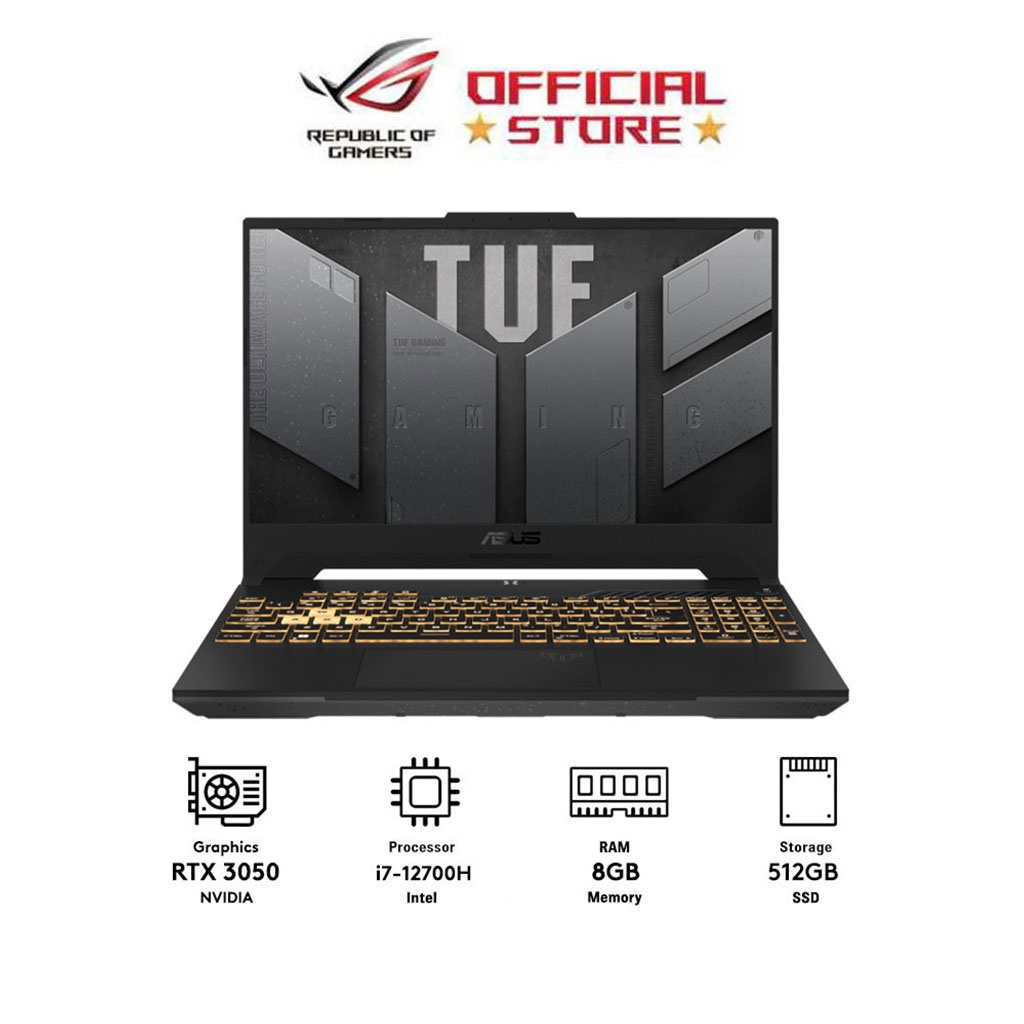 Asus TUF F15 FX507ZCHN068W i712700H 8GB DDR5 512GB SSD RTX 3050 Win11