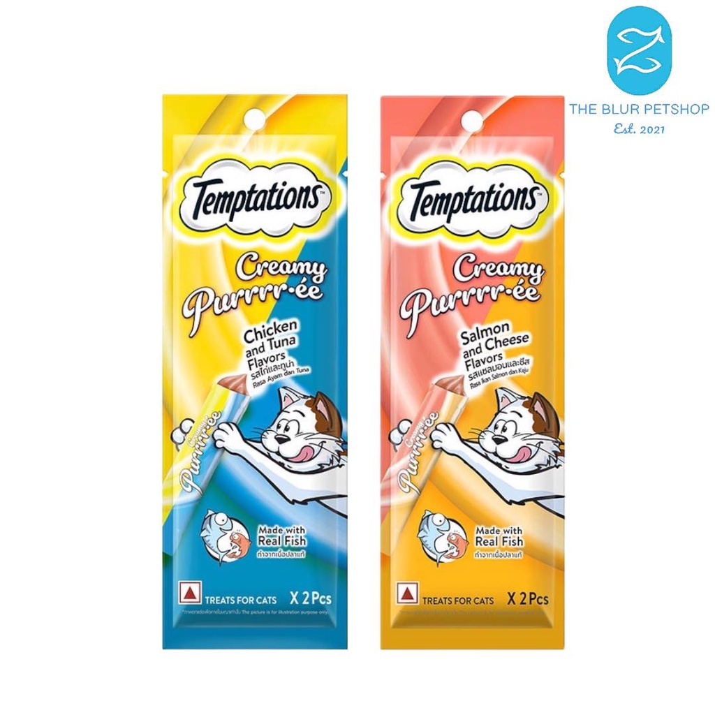 24g Cat Treats Cat Food Real Fish - Creamy Purrrr-ee Chicken Tuna ...