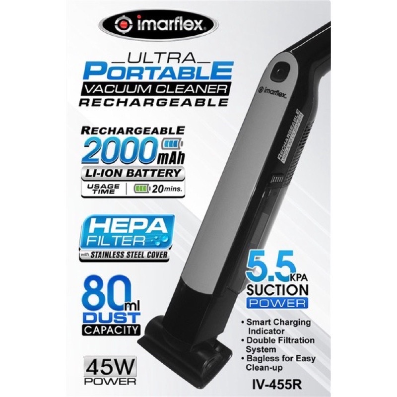 Imarflex Rechargeable Portable Vacuum Cleaner IV455R Shopee Philippines