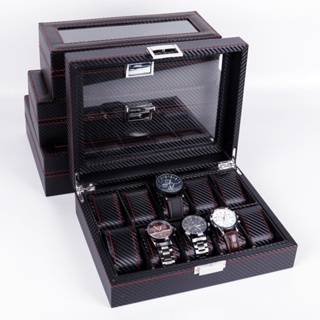 5/6/10/12 Grids Carbon Fiber Luxury Watch Box Jewelry Storage Box Organizer for Rings Bracelet Displ #7