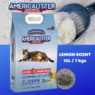 Americalitter Premium cat litter sand Lemon Scent 10 L cat litter sand  Ultra Odor Seal non toxic