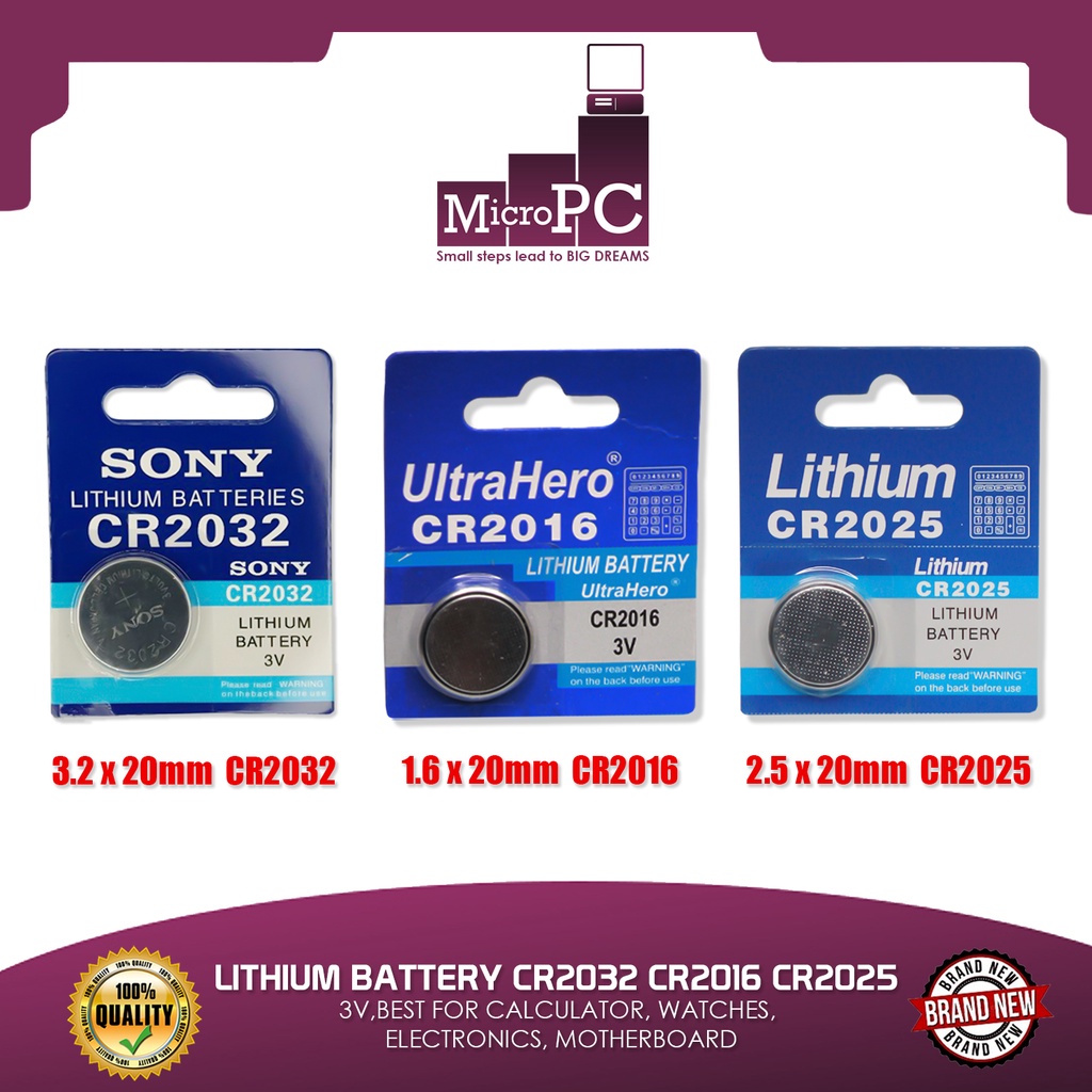 LITHIUM BATTERY CR2032 CR2016 CR2025 3V, BEST FOR CALCULATOR, WATCHES