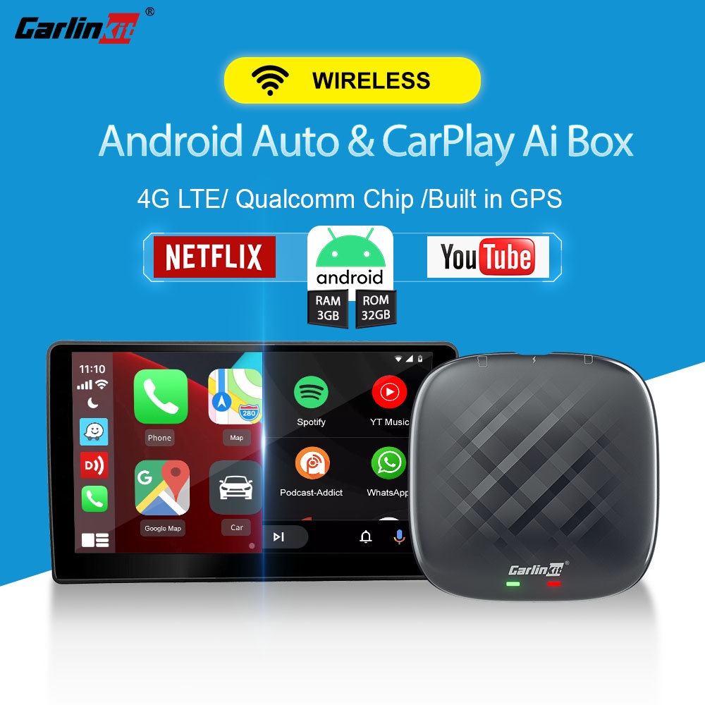 CarlinKit 4.0 Android 11 Wireless Android Auto Ai Box Wireless Apple