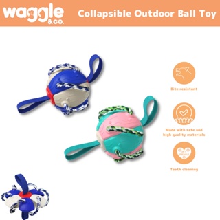 Waggle & Co. Collapsible Outdoor Ball Toy - Toy for Big Dogs - Pet (Dog/Cat) Play & Chew Toy
