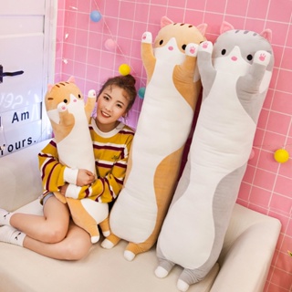 130CM Cute Long Cat Large Plush Toy Doll Sleeping Down Cotton Pillow With Legs Birthday Gift Home Decoration Christmas