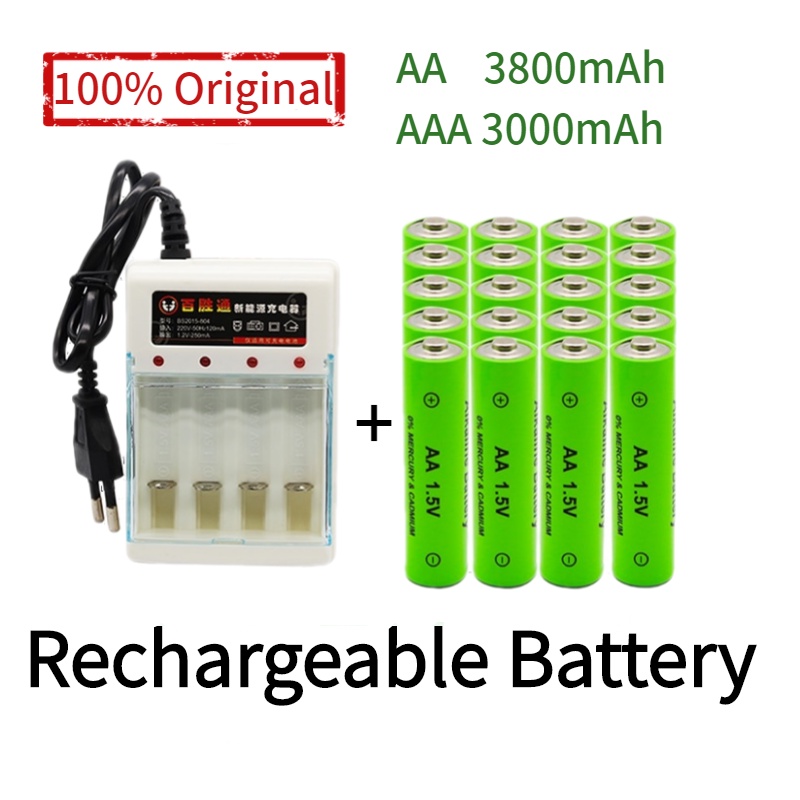 AA Battery 3800mAh 1.5V AA Rechargeable Battery for Clock Toys