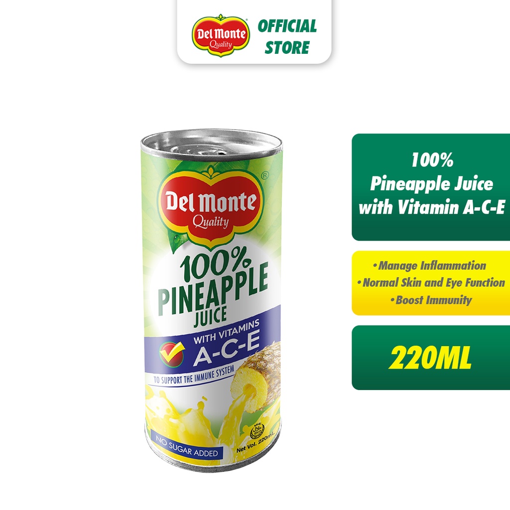 DEL MONTE 100 Pineapple Juice with Vitamin ACE to Support the Immune