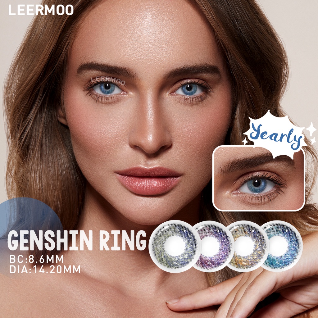 LEERMOO Color Contacts for Blue Eyes GENSHIN RING Series Colored