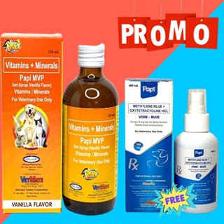 [FC REYES AGRIVET]PROMO Papi MVP Multivitamins with Papi Vime-Blue Antibacterial Spray for Pets