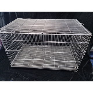 Galvanise collapsable double cage with divider and pooptray for all types of pet L30xW17xH18 INCHES #1