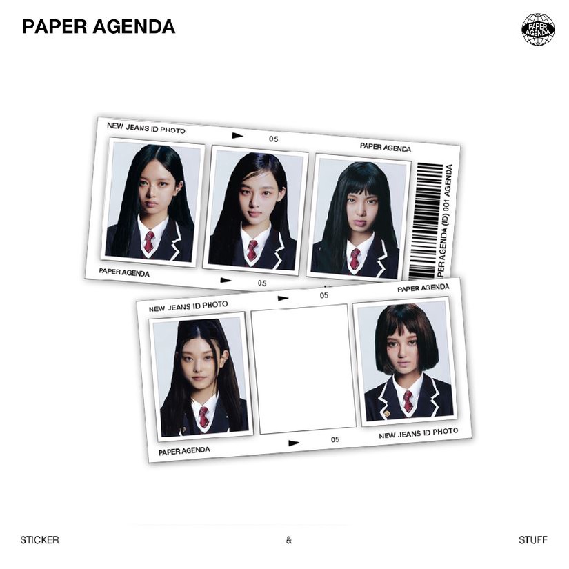 NEW JEANS KPOP ID PHOTO STRIP Formal Wear Waterproof Vinyl Sticker by