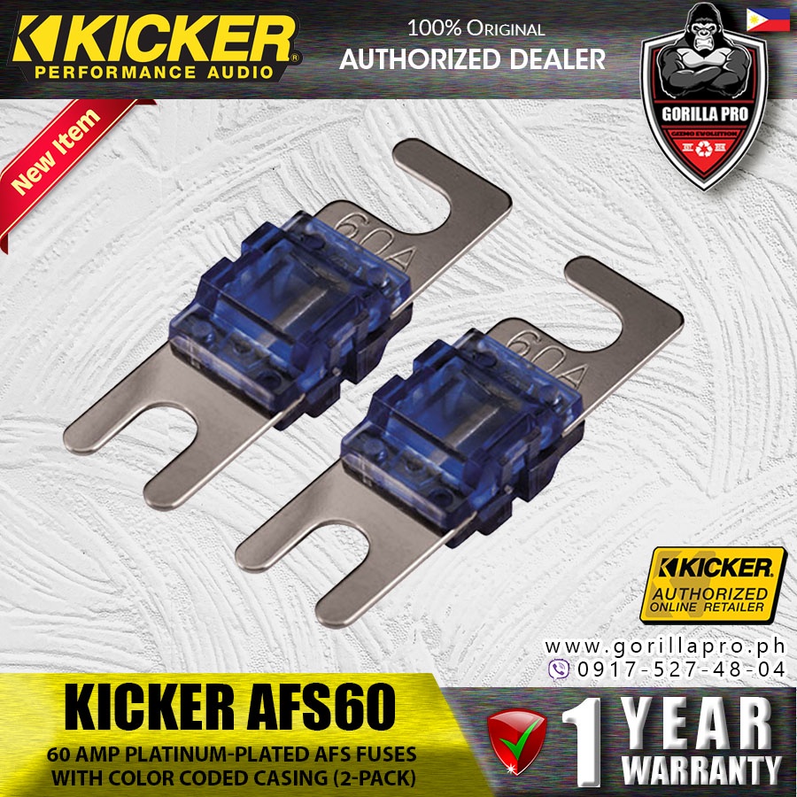 Kicker AFS60 60 Amp PlatinumPlated AFS Fuses with Color Coded Casing