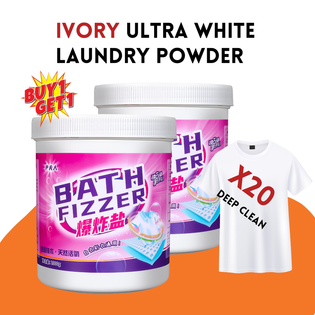 Ivory Ultra White Laundry Powder Detergent bath fizzer color bleaching