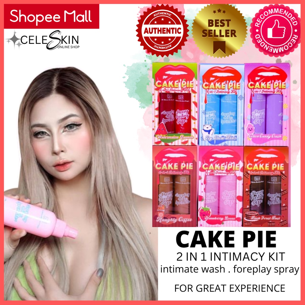 CakePie 2in1 Intimacy Kit Feminine Wash + Edible Spray Set Shopee