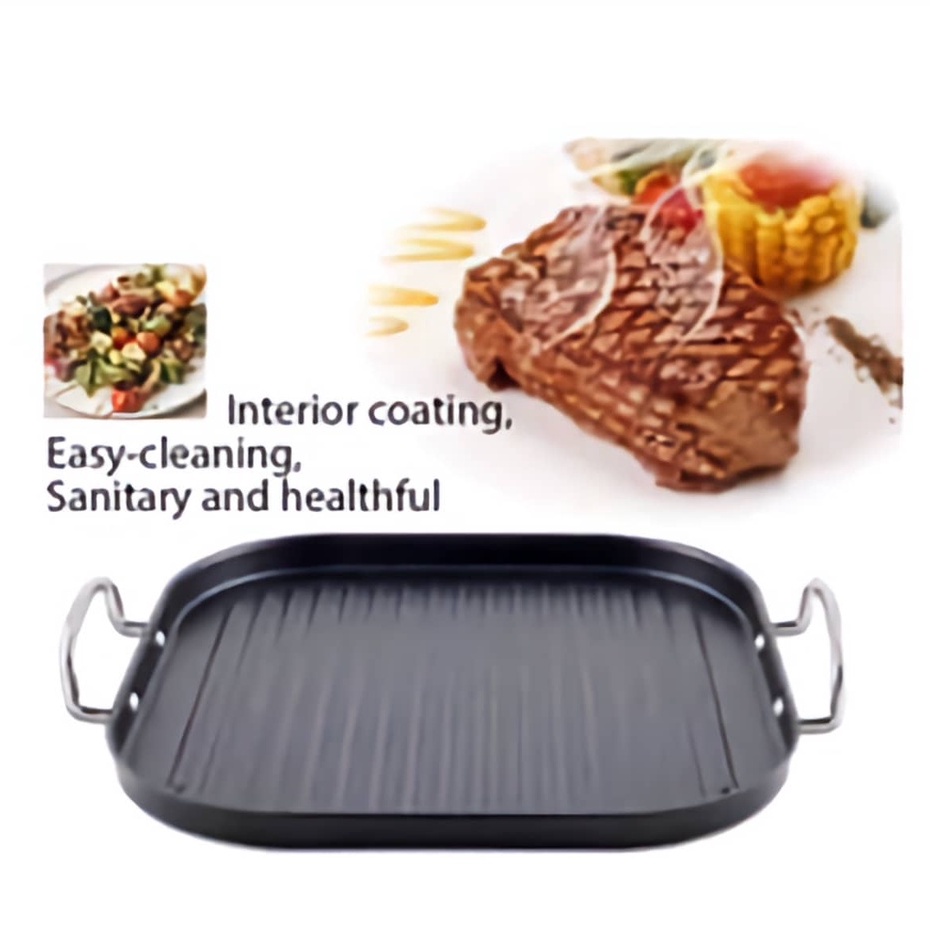Smokeless Indoor Barbecue Grill Pan Square shape Design Round side Shopee Philippines