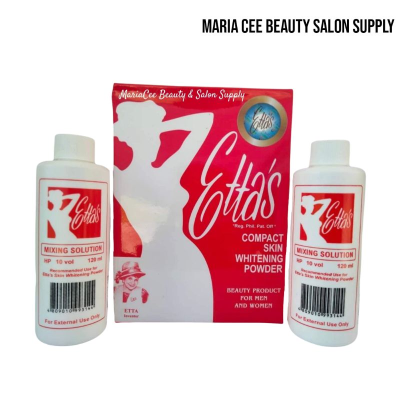 Ettas Skin Whitening Bleaching powder and 2 mixing solution | Shopee