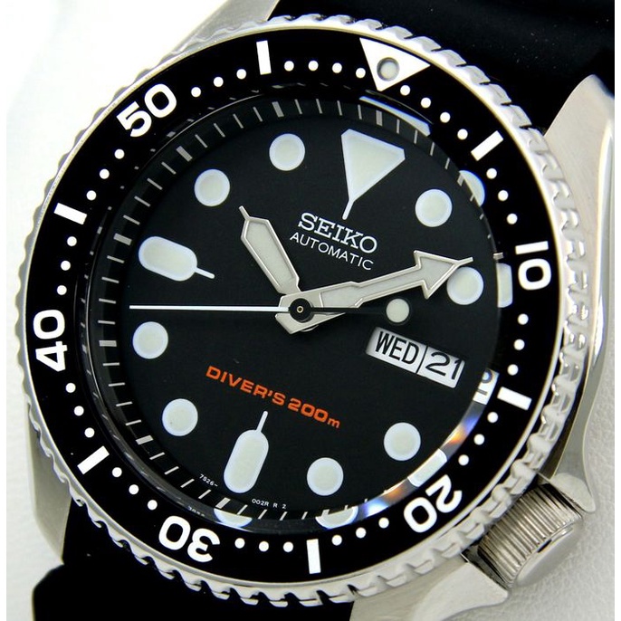 Seiko Automatic Divers Day Date Display Water Resist 200m All Black Rubber  Strap Watch For Men | Shopee Philippines