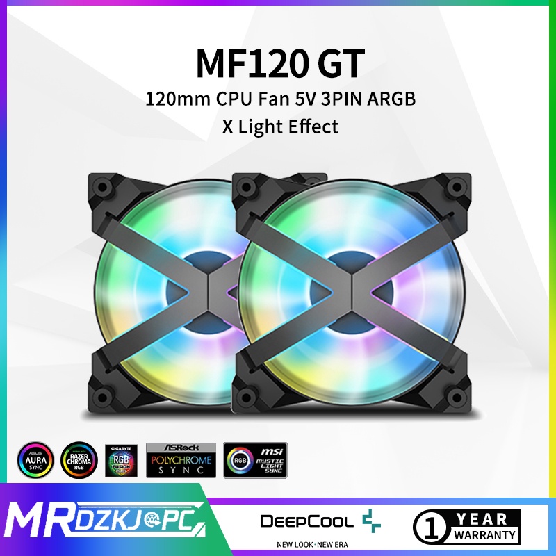 DeepCool MF120GT ARGB CPU Fan PC Computer 120mm Case 5V 3PIN PWM Fan X