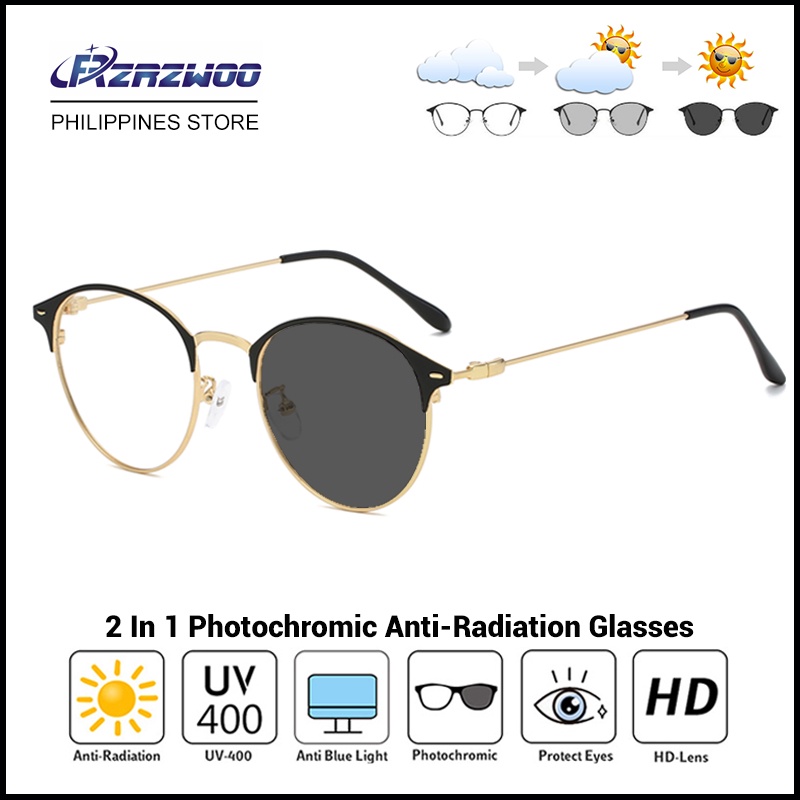 RZRZWOO Anti Radiation And Photochromic Eyeglasses AntiUltraviolet