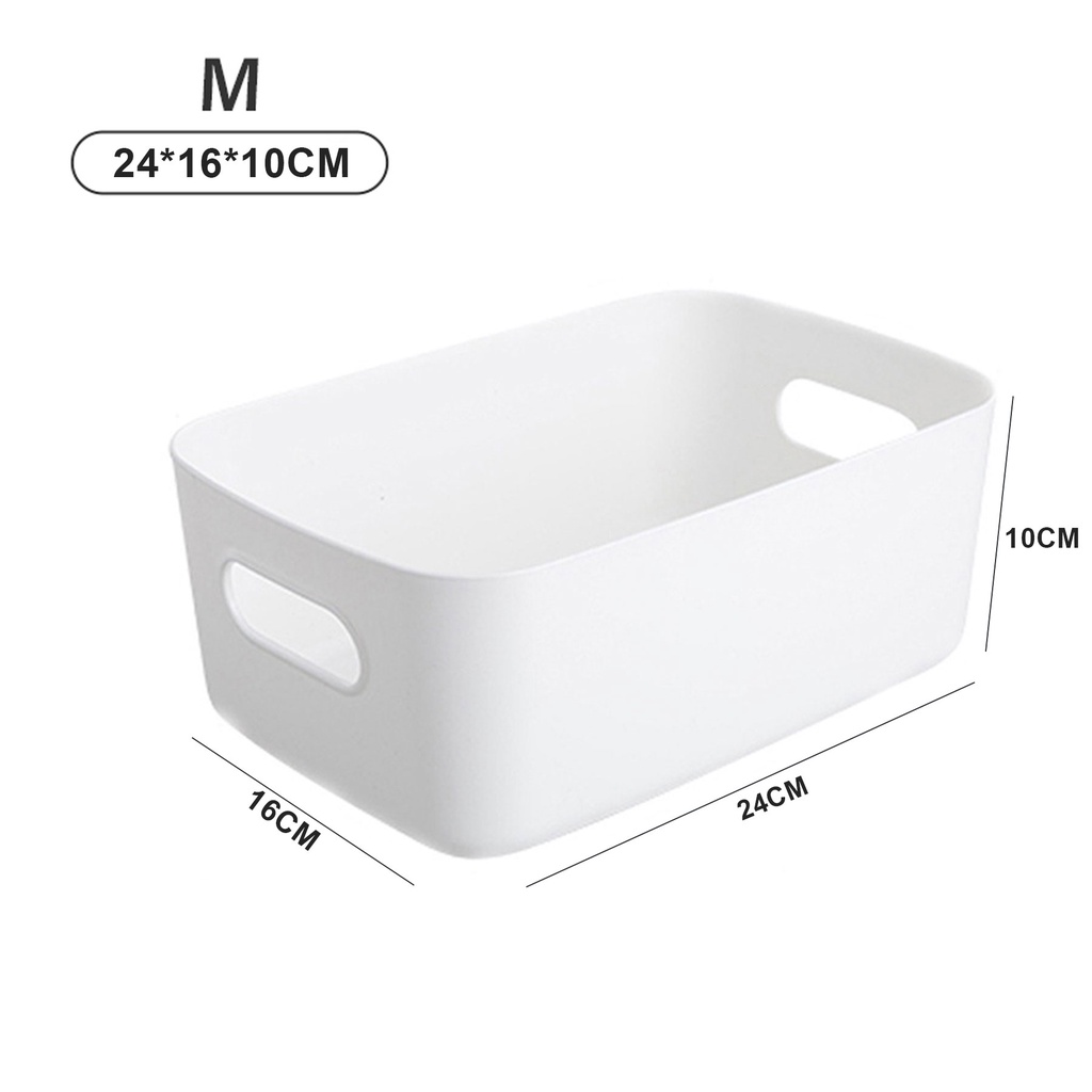 Storage Basket With Handle Cosmetic Plastic Organizer (white) Shopee