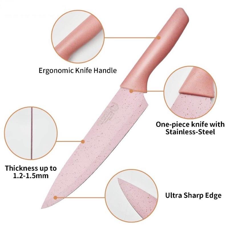 Rich 6PCS Kitchen Knife Set – Pastel Color Stainless Steel Chef and Bread Knives - Image 7