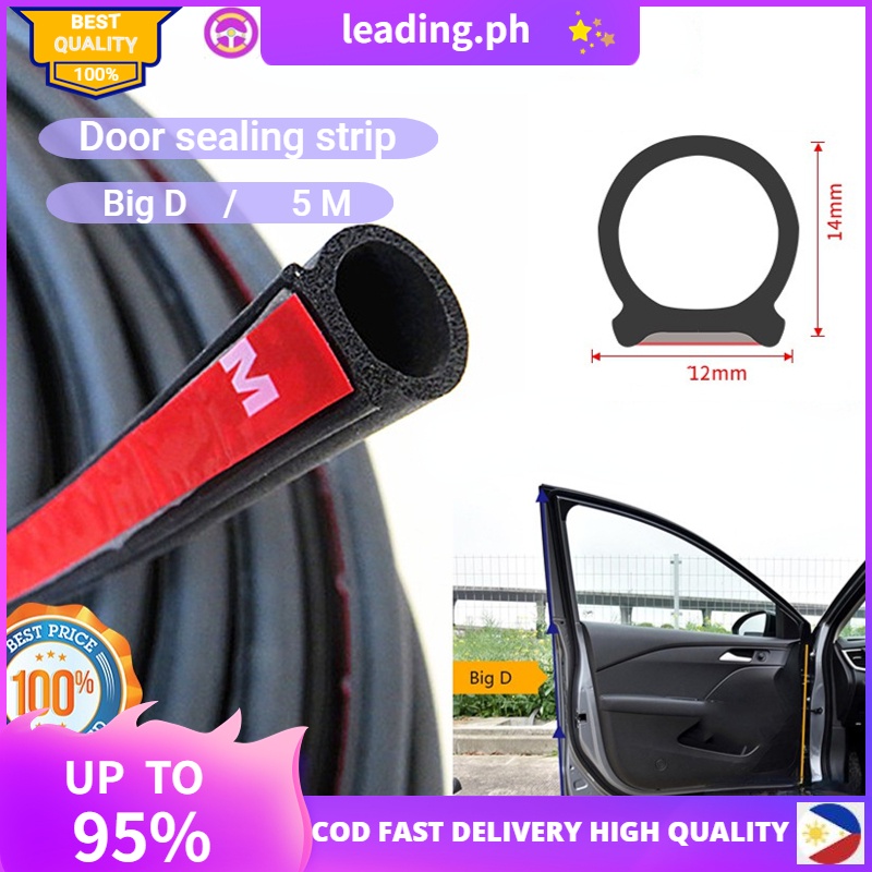 【COD】5m Big D Type Car Sealing Strip Adhesive Car Rubber Seal Sound ...