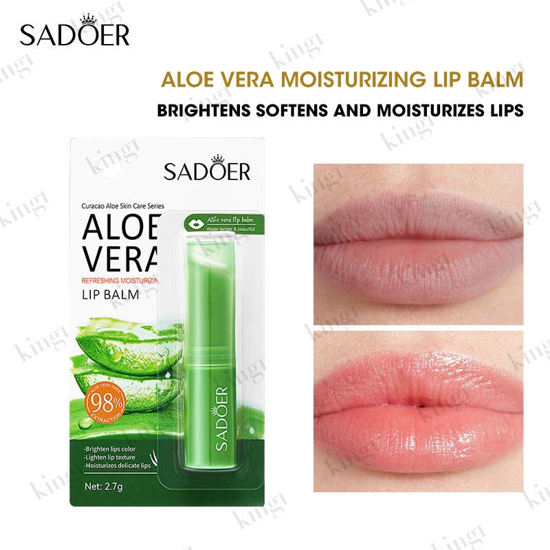 Sadoer Aloe Vera Lipbalm Lip Moisturizing Long Lasting Lip Balm Deep Hydration Aloevera Lipstick