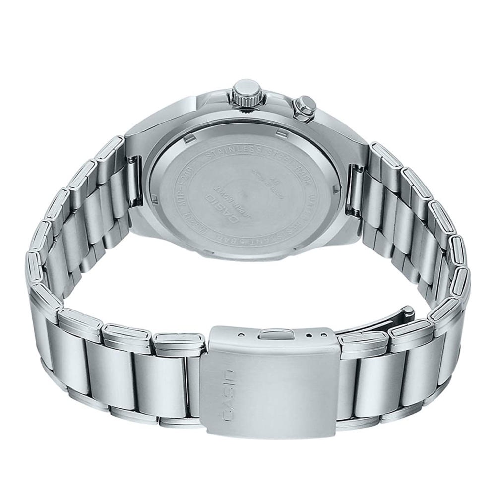 Casio illu E2 Expensive Day & Date Water Resist Auto Hand Movement Silver Black Stainless Steel Men'