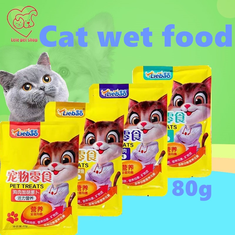 LIEBAO cat food, cat wet food 80g Tuna. Cod . Chicken flavored cat