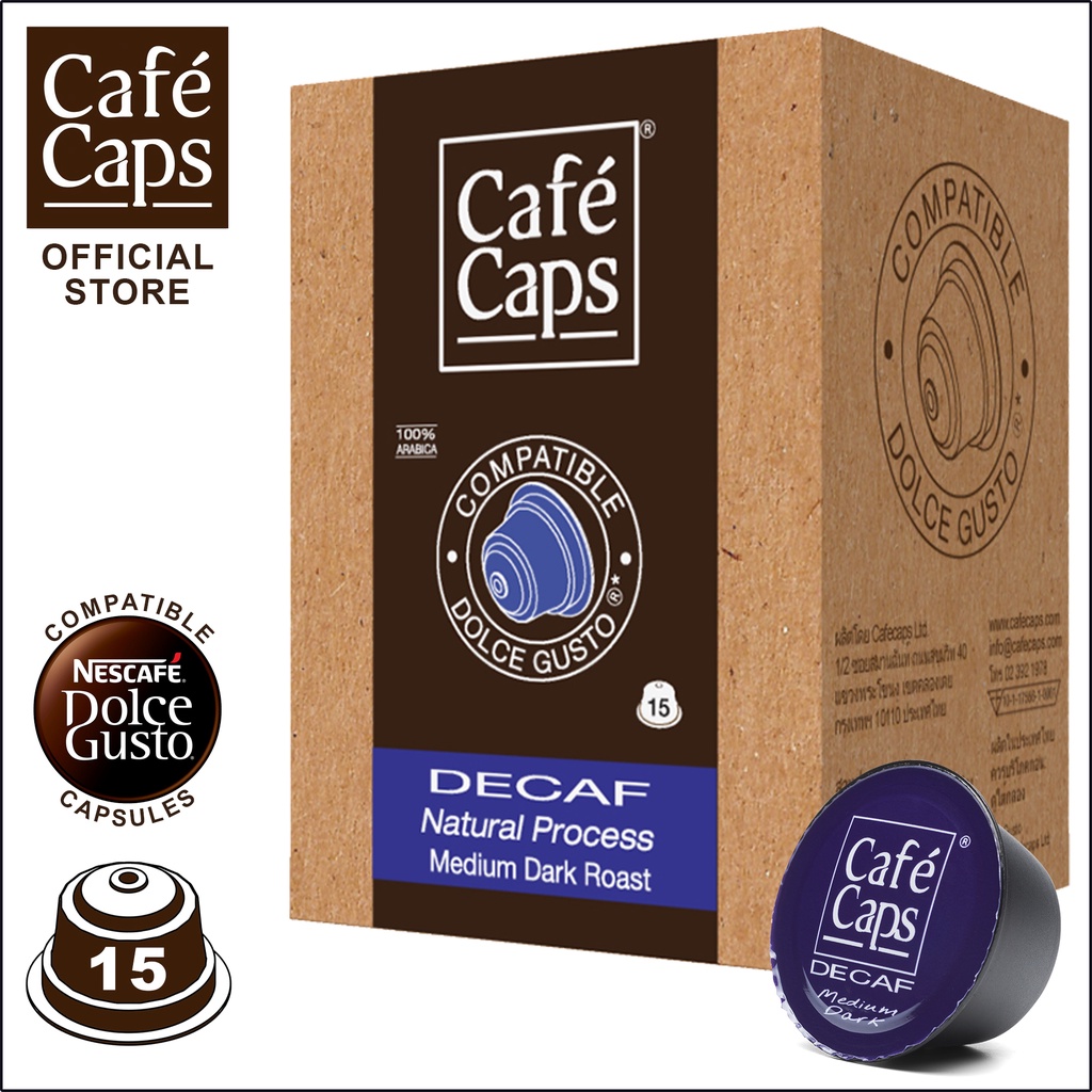 Cafecaps DG Decaf 15Dolce Gusto Compatible (1 Box X15 Capsules