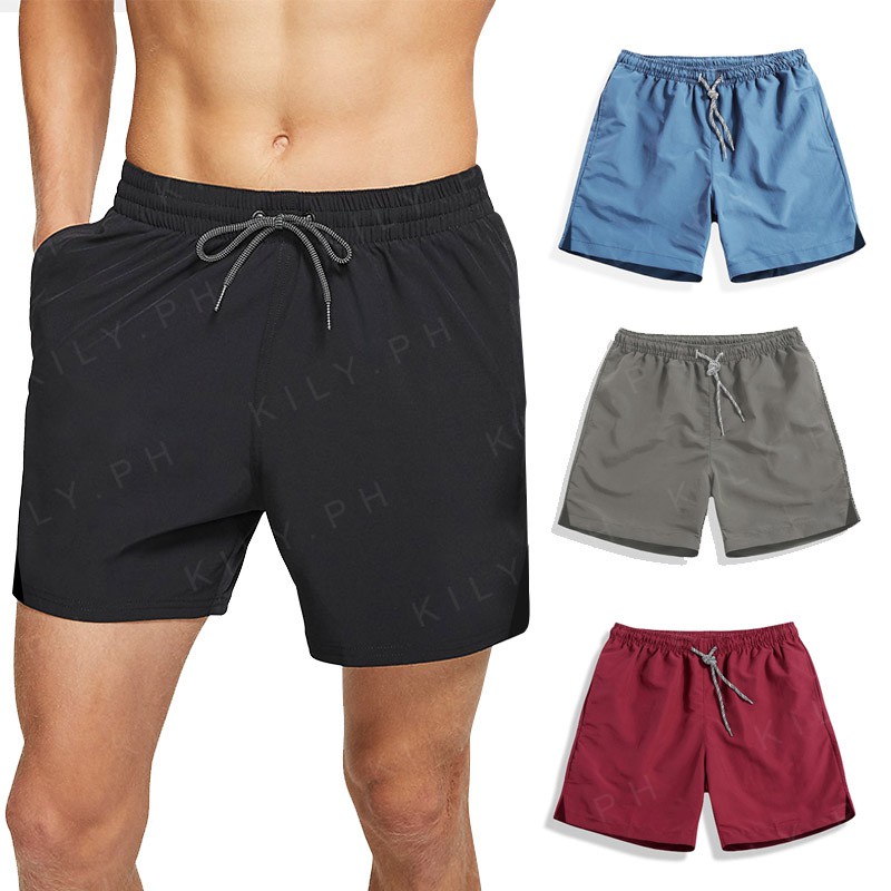 Kily.PH Taslan Shorts for Mens Drawstring Jogger Sweat Shorts Light