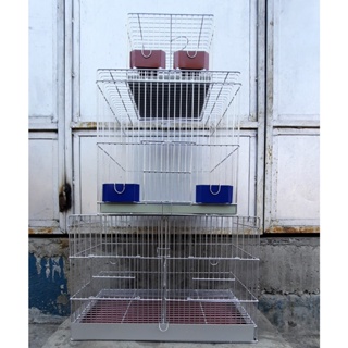 Bird Cage Double Pairing Cage Two Pairs for Lovebird 9 x 12 x 18 Quality Thick Galvanized Pet Cage #5