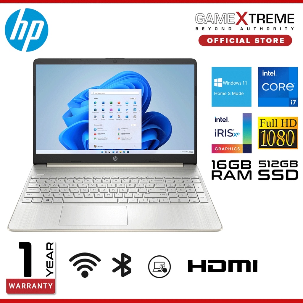 Hp Laptop 15 6 Fhd Intel Core I7 1165g7 16gb Ram 512gb Ssd Natural Silver 15 Dy2073dx Shopee