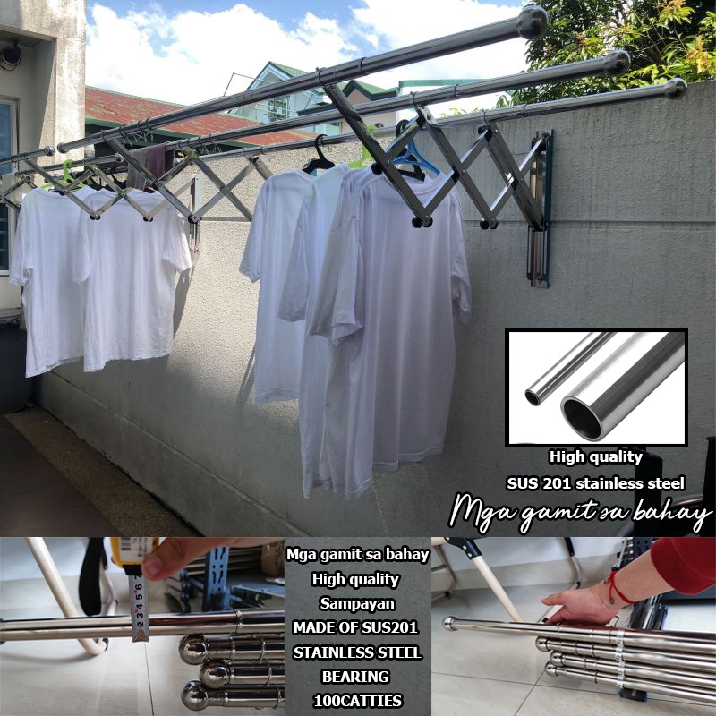 Sampayan Retractable wallmounted laundry drying racks space saving
