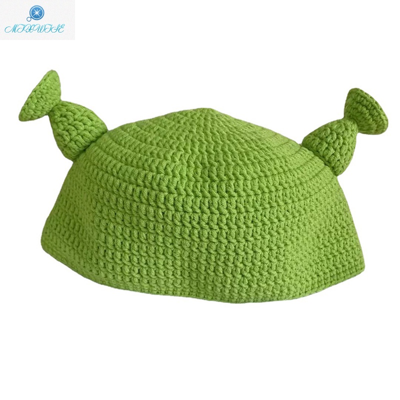 Unisex Shrek Hand Knitted Hat Wool Winter Knitted Hat Cosplay Funnys ...