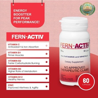 FERN ACTIV 60 Capsules Vitamin B Complex (Guaranteed  100% Authentic)