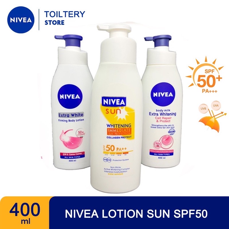 NIVEA body lotion 400ml SUN PROTECTION / UV Protect / Express Hydration