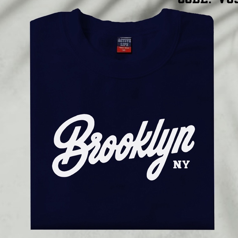 V035 Brooklyn T-Shirt Graphic Unisex Cotton Shirt Tees Aesthetic Minimalist Streetwear