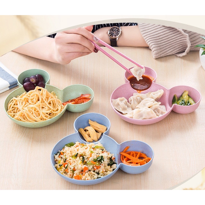 Ulife Cute Cartoon Mickey Children's Dinner Plate Wheat Straw Noodles
