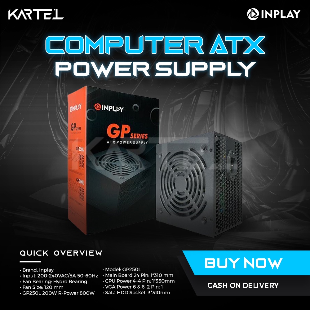 Inplay GP250L ATX Power Supply 800WattsGeneric Power 250Watts