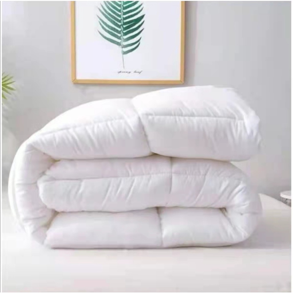 Janie Home Plain White Comforter Filler Single Double Queen King Size