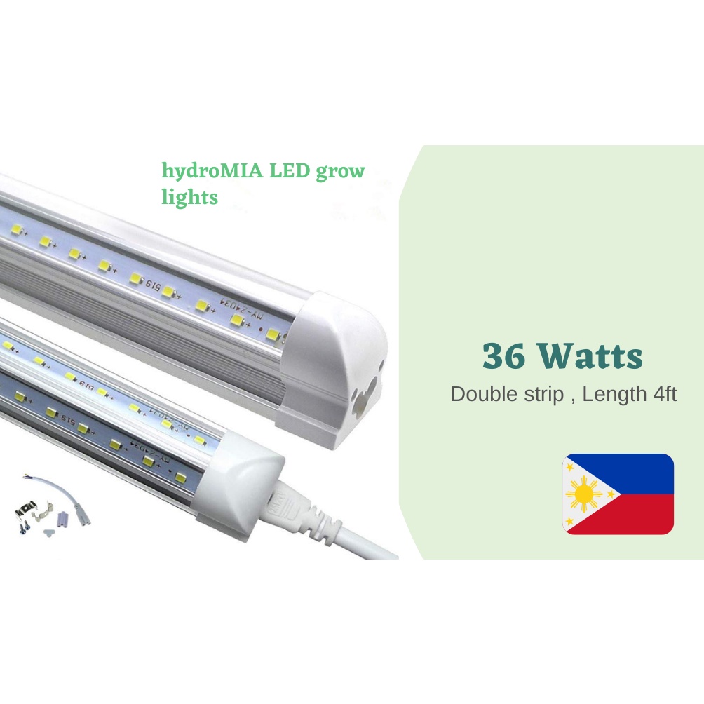 LED GROW LIGHTS T8 integrated , 36W , 4FT FULL SPECTRUM WHITE 6500K