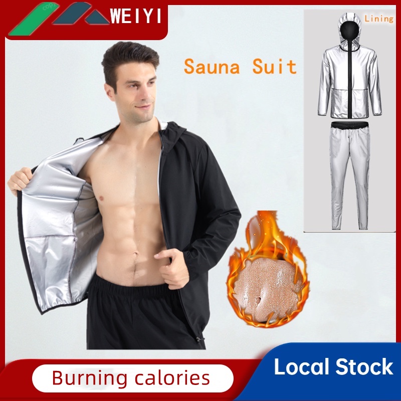 WeiYi】Men Sauna Suit For Exercise Sweat Weight Loss gym Jogging Fitness  Yoga Sauna Jacket | Shopee Philippines