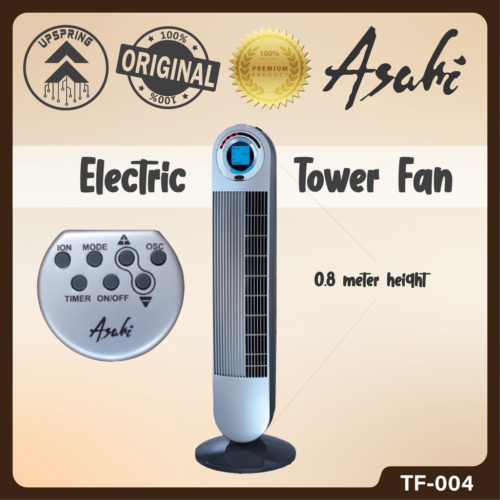 ASAHI ORIGINAL Tower Fan with Remote Cooling Fan Electric Fan