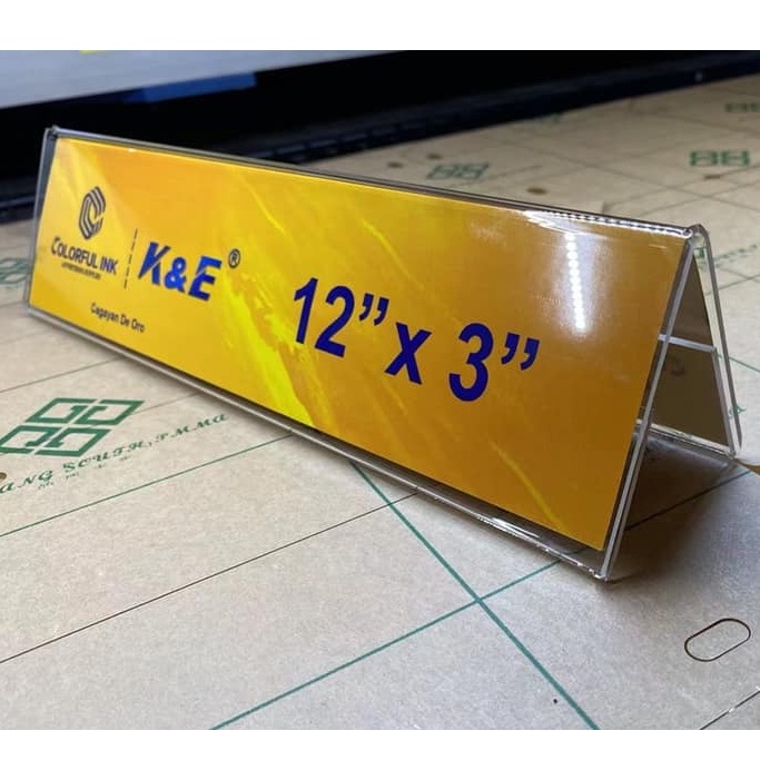 (DS2) Blank Clear Transparent Acrylic Desk / Table Stand Name Plate