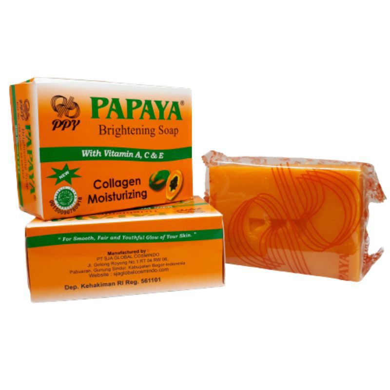 Ppy Papaya Brightening Soap Collagen Moisturizing by PPY 135gr Shopee