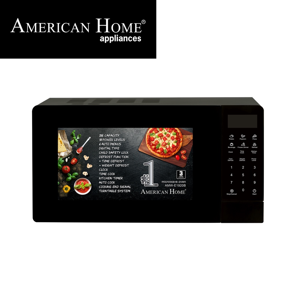 American Home AMWE1920B Microwave Oven 20 LITERS BLACK Shopee